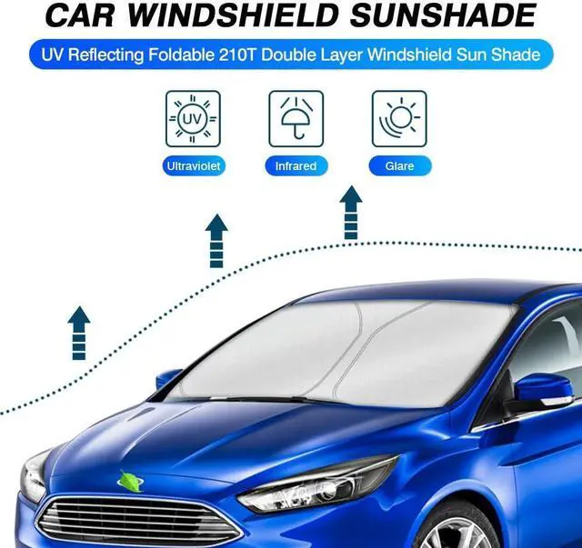 Alt view image 2 of 6 - KUST Custom Fit Windshield Sun Shade for Ford Focus 2012-2018 Hatchback Accessories Window Shade Foldable Sun Visor Protector Blocks UV Rays Keep Your Car Cooler