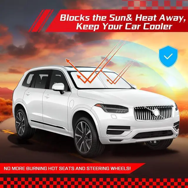 Alt view image 7 of 7 - ARISMOTOR Windshield Sun Shade for Volvo XC90 2016-2025 2026, Custom Fit Foldable Front Window Sunshade Sun Visor Protector, Block UV Rays Keep Your Car Cooler