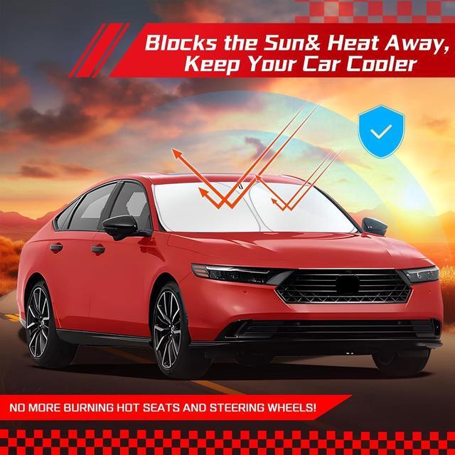 Alt view image 7 of 7 - ARISMOTOR Windshield Sun Shade for Honda Accord Sedan 2018-2025, Custom Fit Foldable Front Window Sunshade Sun Visor Protector, Block UV Rays Keep Your Car Cooler