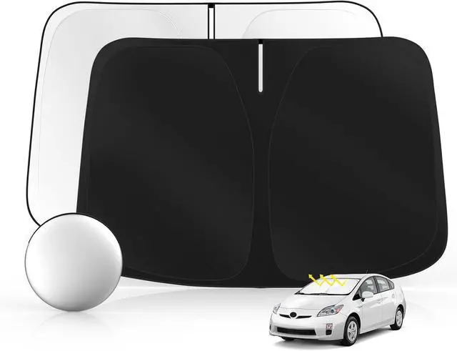 Main image of Windshield Sun Shade for Toyo-ta Prius 2010-2015 Foldable Sunshade Custom Fit Front Window Car Interior Accessories Protector Blocks UV Rays