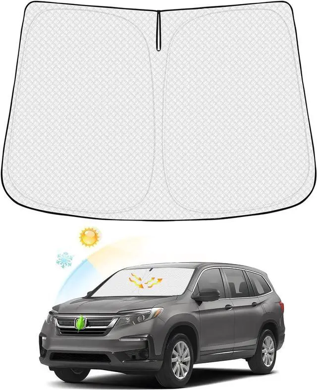 Main image of Windshield Sun Shade for 2016-2024 2025 Honda Pilot Accessories Thicken 6-Layer Foldable Front Window Sunshade Cover Sun Visor Protector Block UV Rays Keep Vehicle Cool