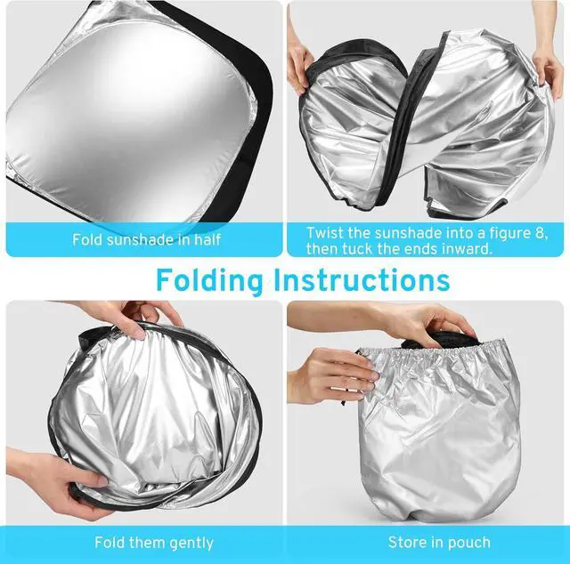 Alt view image 7 of 7 - Car Windshield Sun Shade Sunshade Compatible with Honda Fit EX EXL Sport Engine 2024 2023 2022 2021 2020-2007 Accessories, Car Front Window Sun Shield