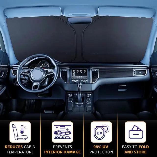 Alt view image 4 of 6 - Windshield Sun Shade for Kia Sportage NQ5 2023 2024 2025 Accessories 4-Layer 240T Front Window Shade Custom Fit Sportage NQ5 Sun Visor Foldable Shade Blocks UV Rays