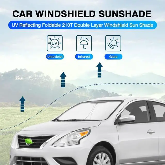 Alt view image 2 of 6 - KUST Windshield Sun Shade for 2012-2018 Nissan Versa Sunshade Window Sun Visor Protector Foldable Blocks UV Rays Keep Your Car Cooler