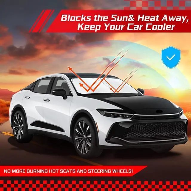 Alt view image 7 of 7 - ARISMOTOR Windshield Sun Shade for Toyota Crown 2023-2025 2026, Custom Fit Foldable Front Window Sunshade Sun Visor Protector, Block UV Rays Keep Your Car Cooler