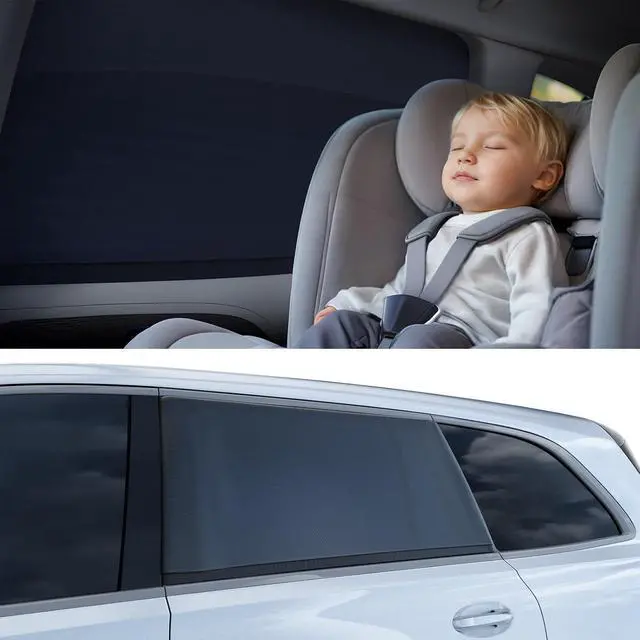 Main image of [2025 Upgraded] Car Window Shades for Baby[Ice Crystal Cooling Layer](2 Pack) UV-Blocker Cling Sun Shade 99% UV Protection Fit SUV/Sedan/Minivan | Roll Windows Down, Privacy Safe Large