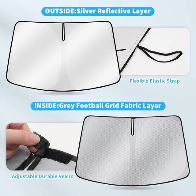 Alt view image 3 of 7 - Windshield Sun Shade for Kia Sportage 2023 2024 2025  Upgraded Nano Materials Front Window Shade Cover for Sportage Accessories, Foldable Windshield Sunshade UV Rays Protector