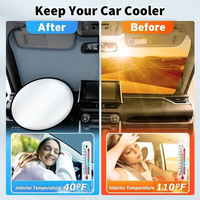 Alt view image 4 of 7 - Windshield Sun Shade for Kia Sportage 2023 2024 2025  Upgraded Nano Materials Front Window Shade Cover for Sportage Accessories, Foldable Windshield Sunshade UV Rays Protector