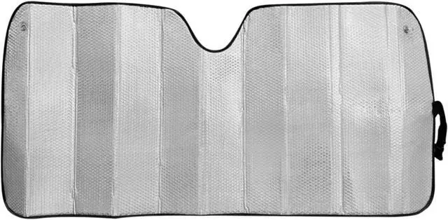 Alt view image 2 of 6 - Car Windshield Sunshade-Thicken 5-Layer Bubble Block Heat and Sun UV Rays, Front Windshield Sun Shade- Keeps Your Vehicle Cool - 58 x 27.5 Inch  (New Silver)