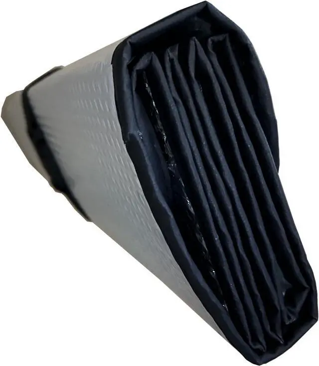 Alt view image 4 of 6 - Car Windshield Sunshade-Thicken 5-Layer Bubble Block Heat and Sun UV Rays, Front Windshield Sun Shade- Keeps Your Vehicle Cool - 58 x 27.5 Inch  (New Silver)