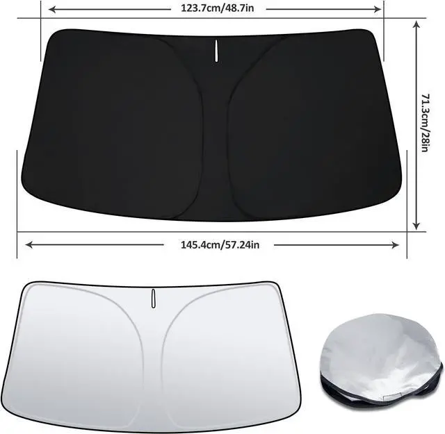 Alt view image 6 of 7 - D-Lumina Windshield Sun Shade for 2017-2022 Kia Sportage, Foldable Front Sun Visor Protector Blocks UV Rays, Kia Interior Accessories Pack & Unpack Easily