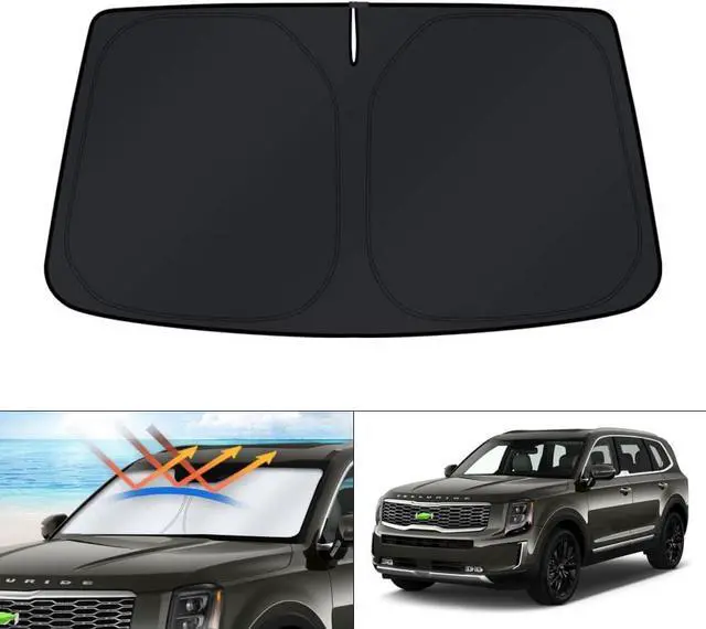 Main image of KUST Windshield Sun Shade for Kia Telluride 2020 2021 2022 2023 2024 2025 Window Sunshade Sun Visor Protector Foldable Blocks UV Rays Keep Your Car Cooler
