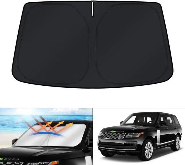 Main image of KUST Windshield Sun Shade for 2013-2021 Land Rover Range Rover (Not Fit Range Rover Sport) Window Sunshade Sun Visor Protector Foldable Blocks UV Rays Keep Your Car Cooler
