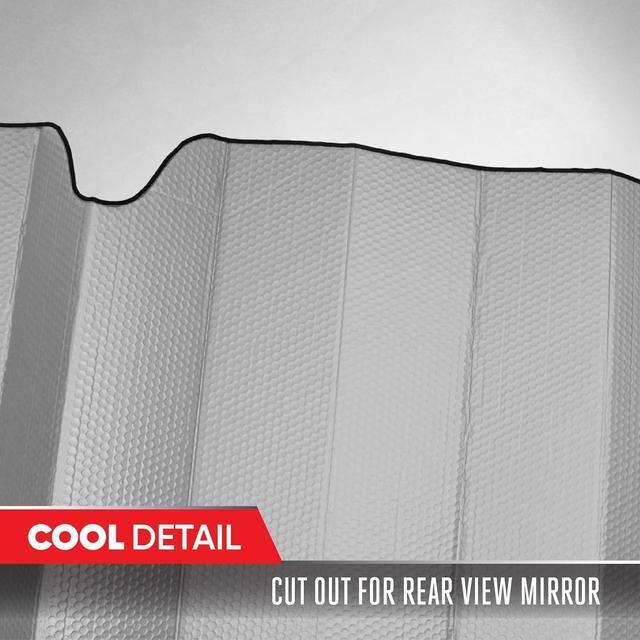 Alt view image 5 of 7 - Motor Trend Accordion Gray Car Windshield Sun Shade - Car Sun Visor Sun Shade for Windshield - Window Shades for SUV & Truck - Dash Cover Sun Protection Window Shade Accessories - 58" x 24"