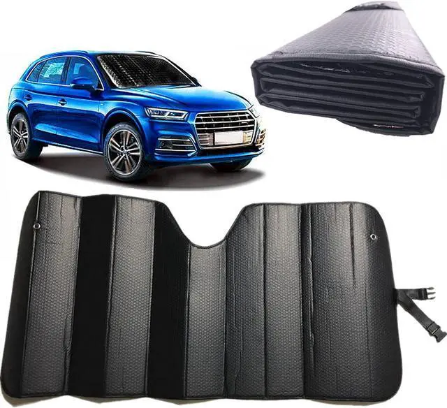 Main image of Car Sun[Shade], Sun Protector,Foldable Front Window Shade-Thicken 5-Layer Bubble for Auto Windshield UV Protection and Heat Reflector 58"x 27.5" (Black)