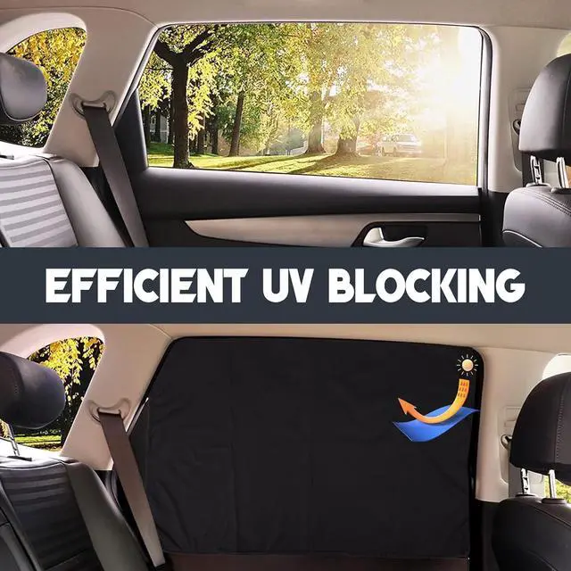 Alt view image 3 of 7 - ZATOOTO Car Window Shades - 2 Pcs Black Silk Side Front Protection Covers - Magnetic Privacy Sun Shades Curtain Keeps Cooler for Baby Kids Sleeping