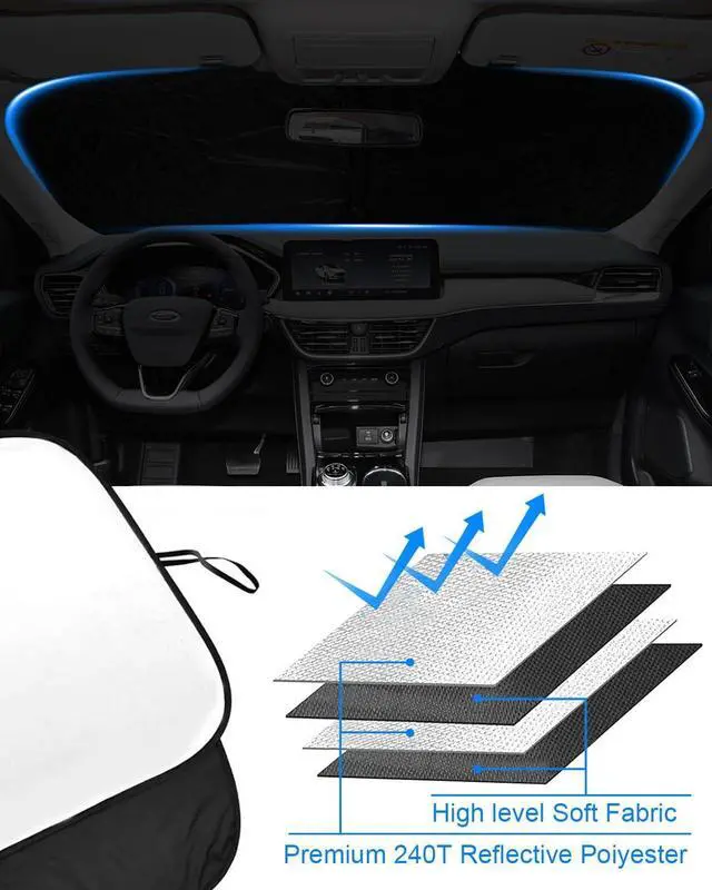 Alt view image 5 of 6 - 2025 Upgrade Front Windshield Sunshade fit for Ford Escape 2020-2025 Reflector Foldable Car Shade Automotive Windshield Sunshades Ford Escape Windshield Sun Shade |Keeps Your Vehicle Cool|