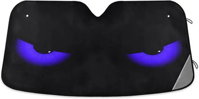 Main image of Blue Evil Eyes Windshield Sun Shade - Foldable Car Front Window Sunshades for Most Sedans SUV Truck, Blocks UV Rays and Keeps Your Vehicle Cool