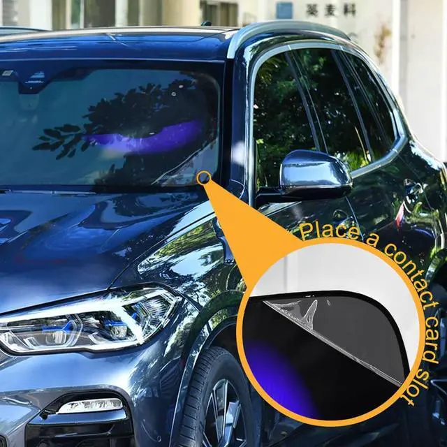 Alt view image 3 of 7 - Blue Evil Eyes Windshield Sun Shade - Foldable Car Front Window Sunshades for Most Sedans SUV Truck, Blocks UV Rays and Keeps Your Vehicle Cool