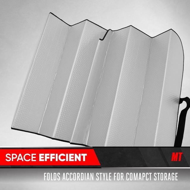Alt view image 6 of 7 - Motor Trend Accordion Gray Car Windshield Sun Shade - Car Sun Visor Sun Shade for Windshield - Window Shades for SUV & Truck - Dash Cover Sun Protection Window Shade Accessories - 58" x 24"