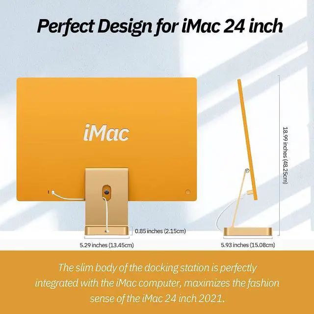 Alt view image 4 of 7 - USB C Hub for iMac 24 inch 2021, Minisopuru USB Hub Adapter Support M.2 NVMe SSD, iMac USB Hub, 7 in 1 iMac Accessories with USB C 10Gbps, USB A 3.2, SD/TF Card Reader, M.2 SSD(Not Included), Yellow.