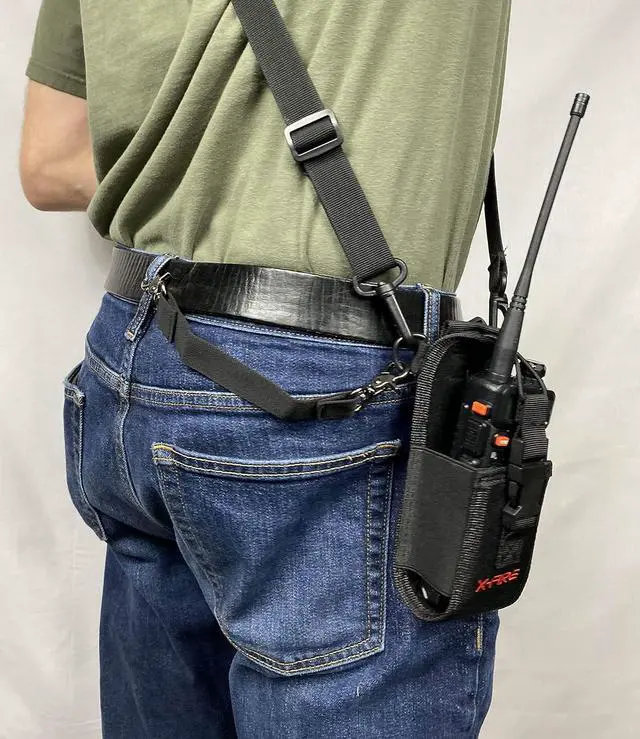 Alt view image 5 of 7 - X-FIRE® Radio Strap Washable Firefighter EMS Portable Radio Shoulder/Duty Belt Holder w/Anti-Sway Strap