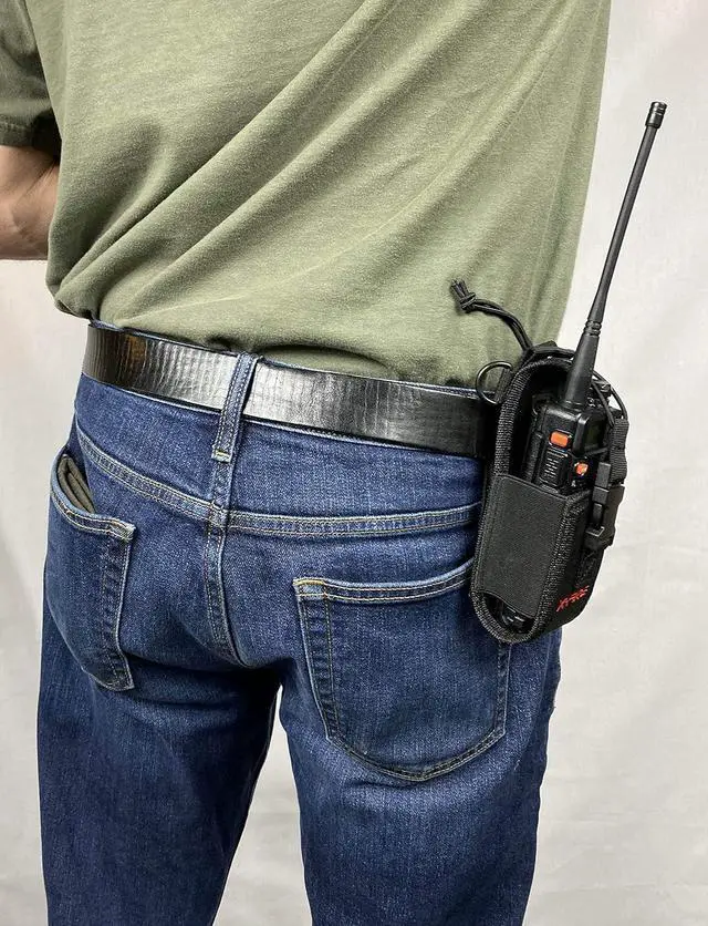 Alt view image 6 of 7 - X-FIRE® Radio Strap Washable Firefighter EMS Portable Radio Shoulder/Duty Belt Holder w/Anti-Sway Strap