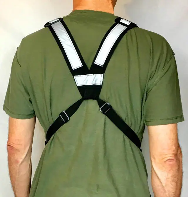 Alt view image 5 of 5 - X-FIRE® Updated Dual Portable Radio Chest Rig Harness for Two-Way Radios w/ 3m Reflective. Now with Larger Radio Pocket