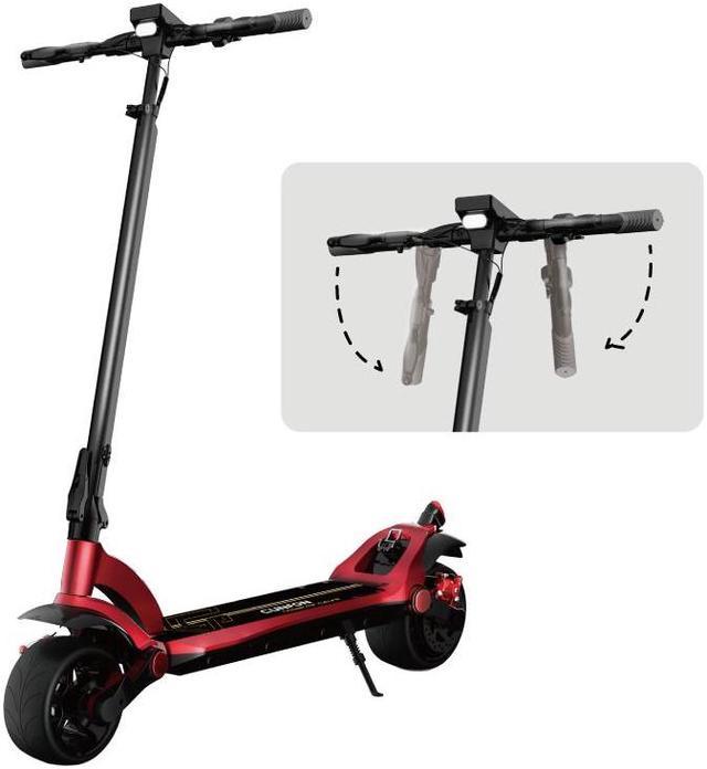 CUNFON Electric Scooter Adults, 500W Rear Motor 25MPH Speed 20~30 Miles  Range, 9*4 Wide Wheel Solid Tires with Full Suspension Commuter E Scooter  for Adults and Teenagers (Black&Red) 