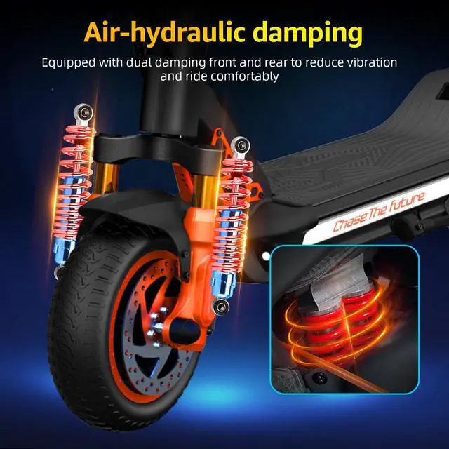 Alt view image 5 of 7 - CUNFON Electric Scooter, RZ1000 1200W Dual-Motor up to 50 Miles Range, Folding Electric Scooter for Adult Max Speed 31Mph with 48V 24Ah Battery 10.5 Inch Off Road Tires