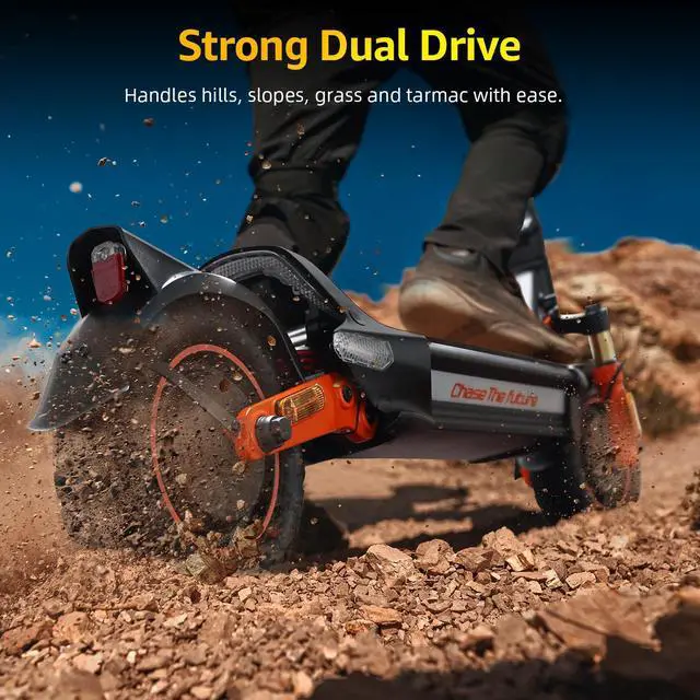 Alt view image 8 of 7 - CUNFON Electric Scooter, RZ1000 1200W Dual-Motor up to 50 Miles Range, Folding Electric Scooter for Adult Max Speed 31Mph with 48V 24Ah Battery 10.5 Inch Off Road Tires