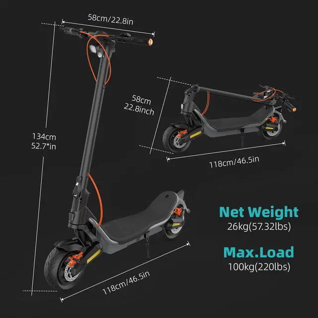 Alt view image 7 of 7 - CUNFON Electric Scooter Adults - 35 Miles Range 25 mph Speed, 500W Rear Motor, Wide Wheel Solid Tires with Spring Suspension, Foldable Commuter Gray E Scooter with APP for Adults and Teens
