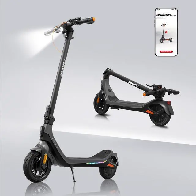 Main image of CUNFON RS300 Electric Scooter, 650W Motor, up to 19MPH,Max Range 25 Miles, Max Payload 265LBS Foldable E-Scooter with Dual Brake & Fingerprint unlock for Commuting for Adults & Teens