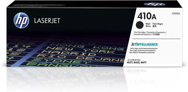 Alt view image 3 of 6 - Original HP 410A Toner Cartridge 4-Pack (CF410A, CF411A, CF412A, CF413A)  Black, Cyan, Yellow, Magenta  Works with LaserJet Pro M452, M477 Series  Genuine OEM, Factory Sealed