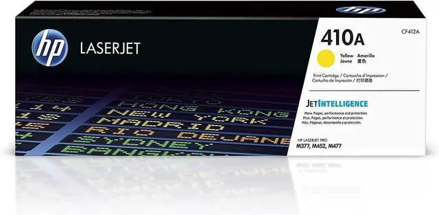 Alt view image 6 of 6 - Original HP 410A Toner Cartridge 4-Pack (CF410A, CF411A, CF412A, CF413A)  Black, Cyan, Yellow, Magenta  Works with LaserJet Pro M452, M477 Series  Genuine OEM, Factory Sealed