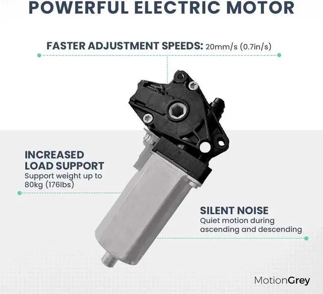Alt view image 6 of 8 - MotionGrey Series II Electric Standing Desk, Height Adjustable Sit Stand Desk