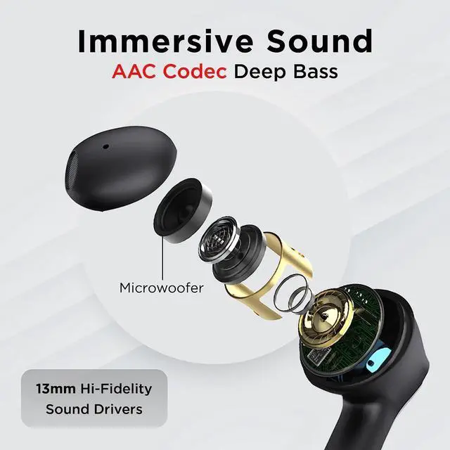 Alt view image 5 of 7 - GIZMORE TWS 809 Pro Bluetooth 5.3 | Featherlite Sung Fit in-Ear Wireless Earbuds Bluetooth Headset Provide Up to 20 Hours of Playtime with The Charging Case (Black)