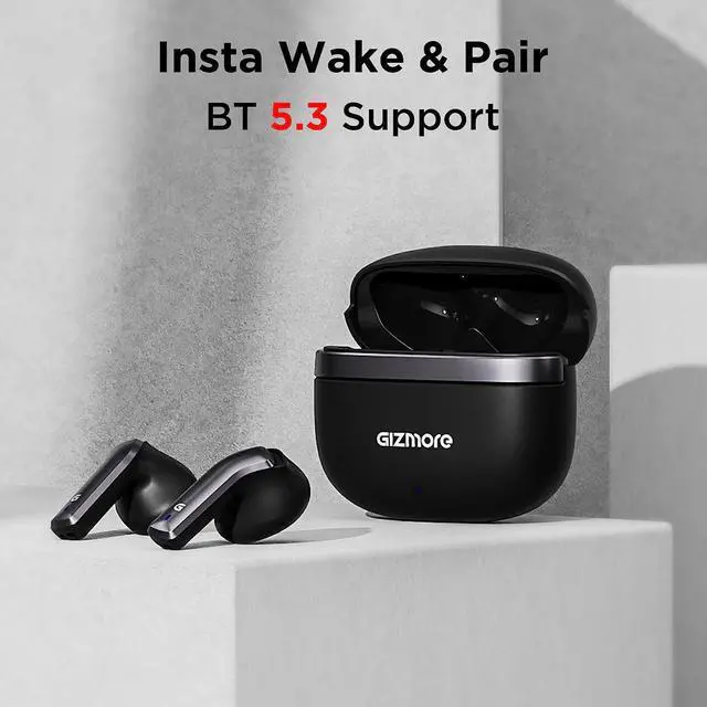 Alt view image 7 of 7 - GIZMORE TWS 809 Pro Bluetooth 5.3 | Featherlite Sung Fit in-Ear Wireless Earbuds Bluetooth Headset Provide Up to 20 Hours of Playtime with The Charging Case (Black)