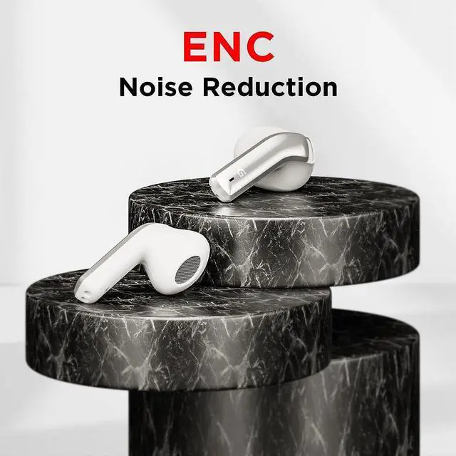 Alt view image 3 of 6 - GIZMORE TWS 809 Pro Bluetooth 5.3 | Enc | Featherlite Sung Fit in-Ear Wireless Earbuds Bluetooth Headset Provide Up to 20 Hours of Playtime with The Charging Case (White)