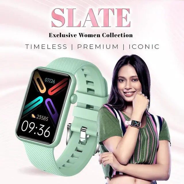 Alt view image 2 of 7 - GIZMORE Slate 1.57 Inch Super Aod with 500 Nits Brightness | Ai | Sports Modes | Spo2, Bt Calling Smartwatch Sleek Metal Frame Curved Glass Rectangular Display (Green)