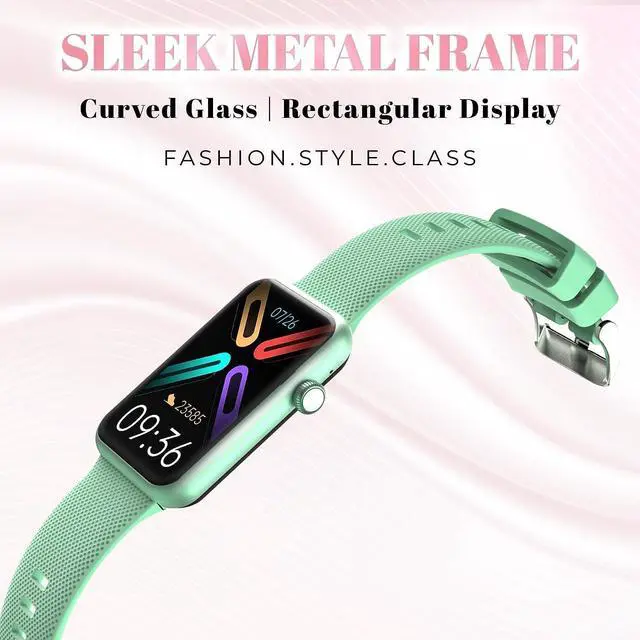 Alt view image 4 of 7 - GIZMORE Slate 1.57 Inch Super Aod with 500 Nits Brightness | Ai | Sports Modes | Spo2, Bt Calling Smartwatch Sleek Metal Frame Curved Glass Rectangular Display (Green)