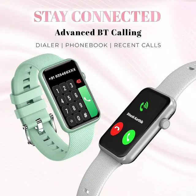 Alt view image 5 of 7 - GIZMORE Slate 1.57 Inch Super Aod with 500 Nits Brightness | Ai | Sports Modes | Spo2, Bt Calling Smartwatch Sleek Metal Frame Curved Glass Rectangular Display (Green)