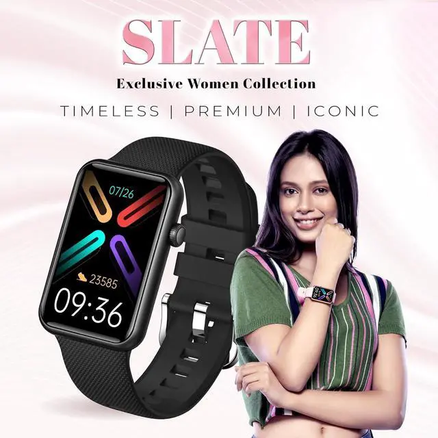 Alt view image 2 of 7 - GIZMORE Slate 1.57 Inch Super Aod with 500 Nits Brightness | Ai | Sports Modes | Spo2, Bt Calling Smartwatch Curved Glass Rectangular Display | Sleek Metal Frame (Black)