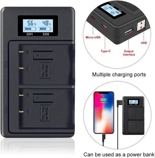 Alt view image 7 of 7 - CITYORK NP-W126 W126S Camera Bttery and Dual Charger for Fujifilm X-T20 XT20 X100F X-H1 XH1 X-A5 XA5 X-A20 XA20 X-E3 XE3 X-T3 X-T30