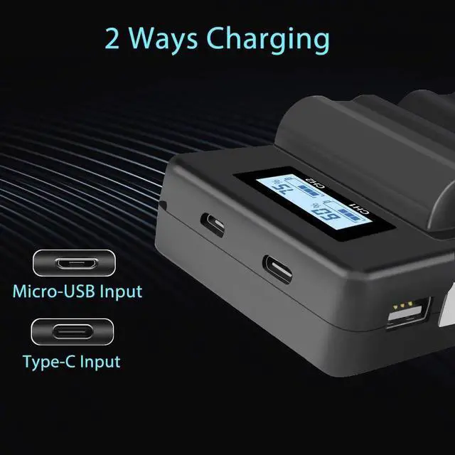Alt view image 7 of 7 - CITYORK EN-EL15 EN-EL15A Battery Charger Set for Nikon d750, d7500, d850, d800 and More (2-Pack 2500mAh Replacement Battery, Micro USB Input Charger