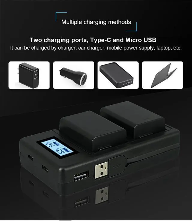 Alt view image 3 of 7 - CITYORK EN-EL25 Batteries 2 Pack with LCD USB Charger For Nikon Z50 ZFC Z 50 Z FC MH-32 Camera