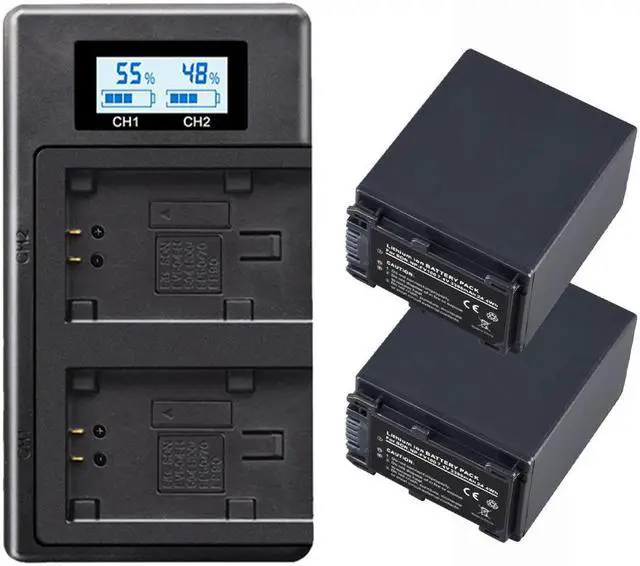 Main image of CITYORK 2 Packs NP FV100 Batteries with LCD USB Charger for Sony NP-FV30 NP-FV50 NP-FV70 SX83E SX63E FDR-AX100E AX100E