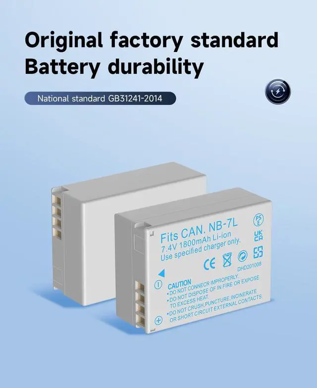 Alt view image 3 of 7 - CITYORK 2 Pack NB-7L batteries with Lcd intelligent Fast Charger For Canon PowerShot G10 11 12 SX30 Digital Camera,1800mAh