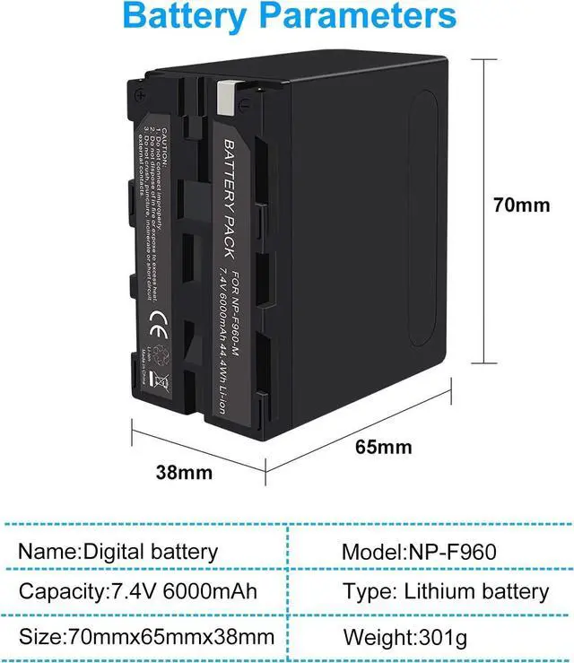 Alt view image 4 of 7 - CITYORK NP-F970 Li-ion Battery for Sony F750, F770, F960, F550, F530, F330, F570, CCD-SC55, TR516, TR716, TR818, TR910, TR917