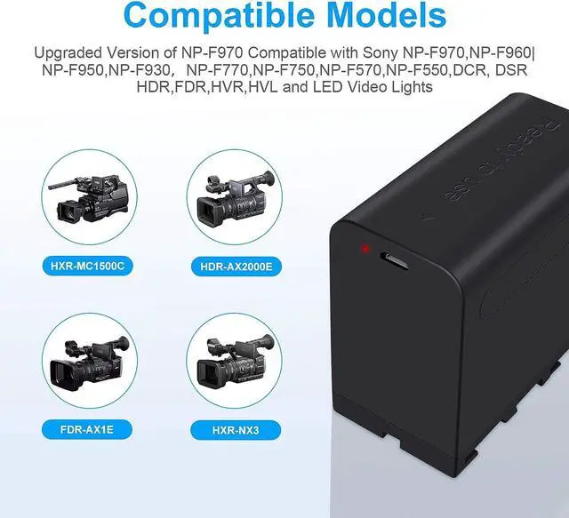 Alt view image 5 of 7 - CITYORK NP-F970 Li-ion Battery for Sony F750, F770, F960, F550, F530, F330, F570, CCD-SC55, TR516, TR716, TR818, TR910, TR917